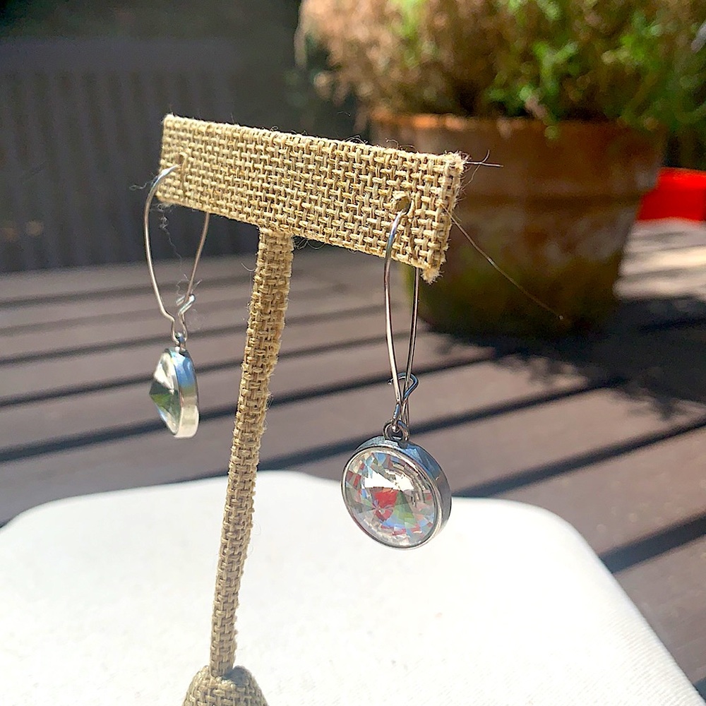 Crystal Drop Statement Silver 925 Dangle Earrings - image 2